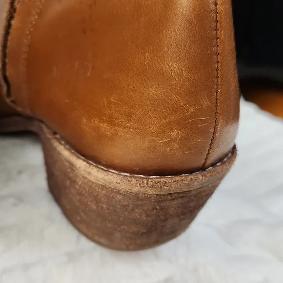 Madewell Charley Size 8.5 M Chestnut Brown Leather Booties Zip Cowboy Western - Picture 10 of 14